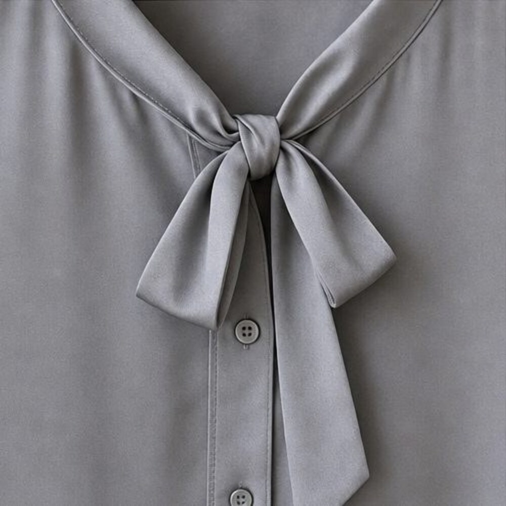Gray Lace Trim Top - Picture 4 of 6